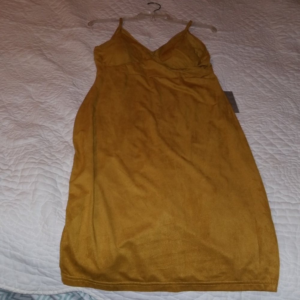 Mustard spaghetti strap dress